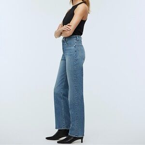 Madewell Jeans 90’s Straight Medium Wash Denim Slight Distressed High Rise 4 26